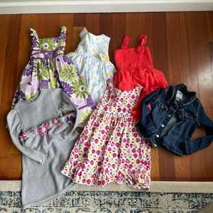 Lot of 5T dresses and Jean Jacket